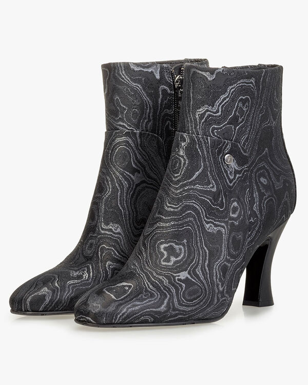 Ankle boot print black