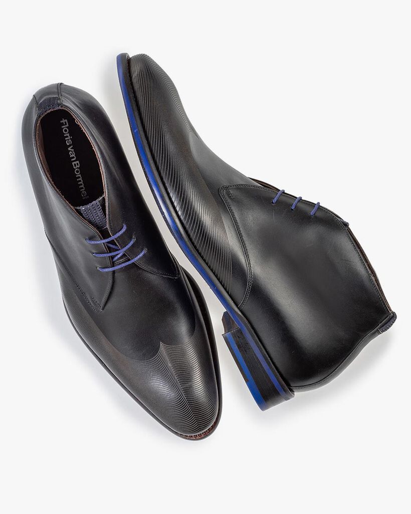 Veterboot zwart kalfsleer