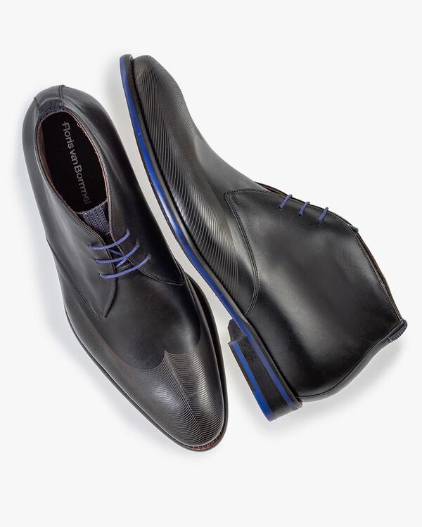 Veterboot zwart kalfsleer