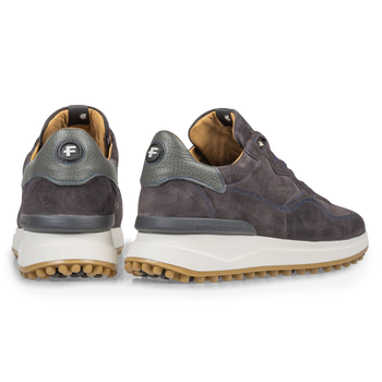 Donkergrijze su&egrave;de sneaker