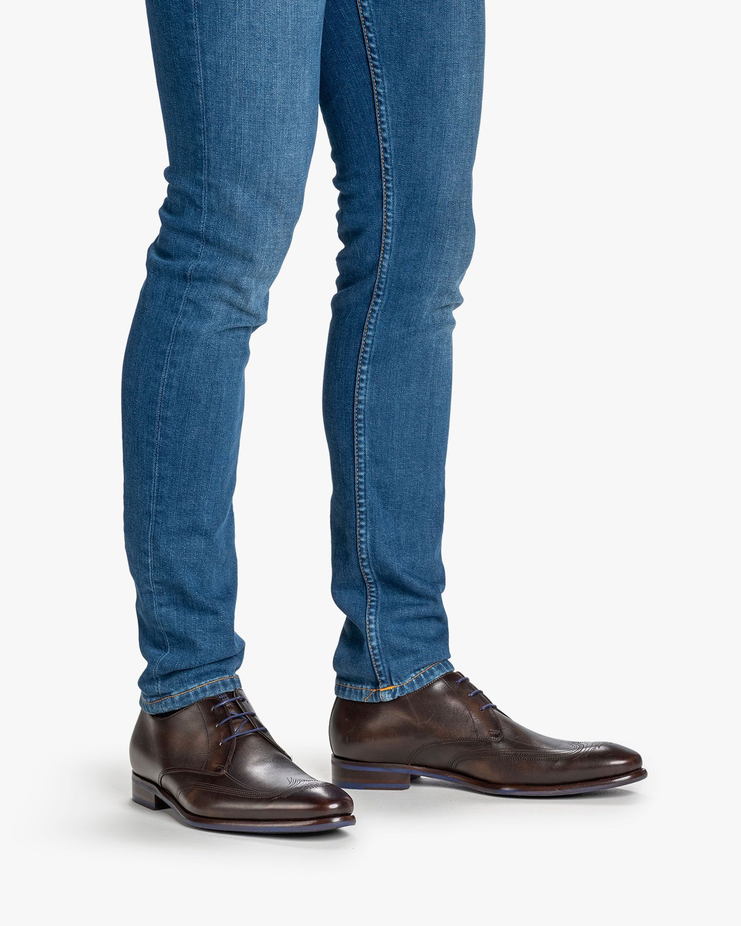 Veterschoen kalfsleer donkerbruin SFM-30216-21-01 | Floris van Bommel®