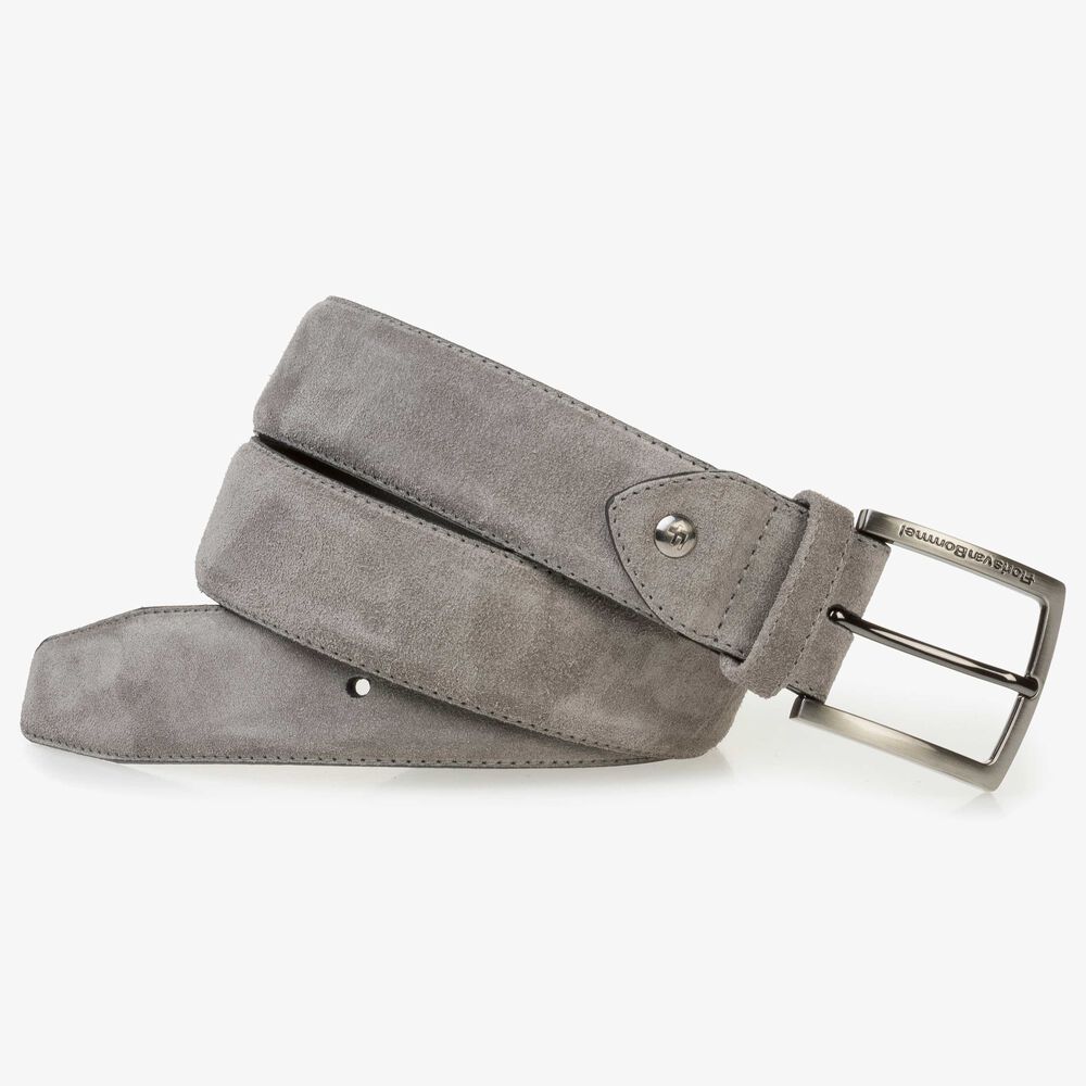 Dark grey suede leather belt