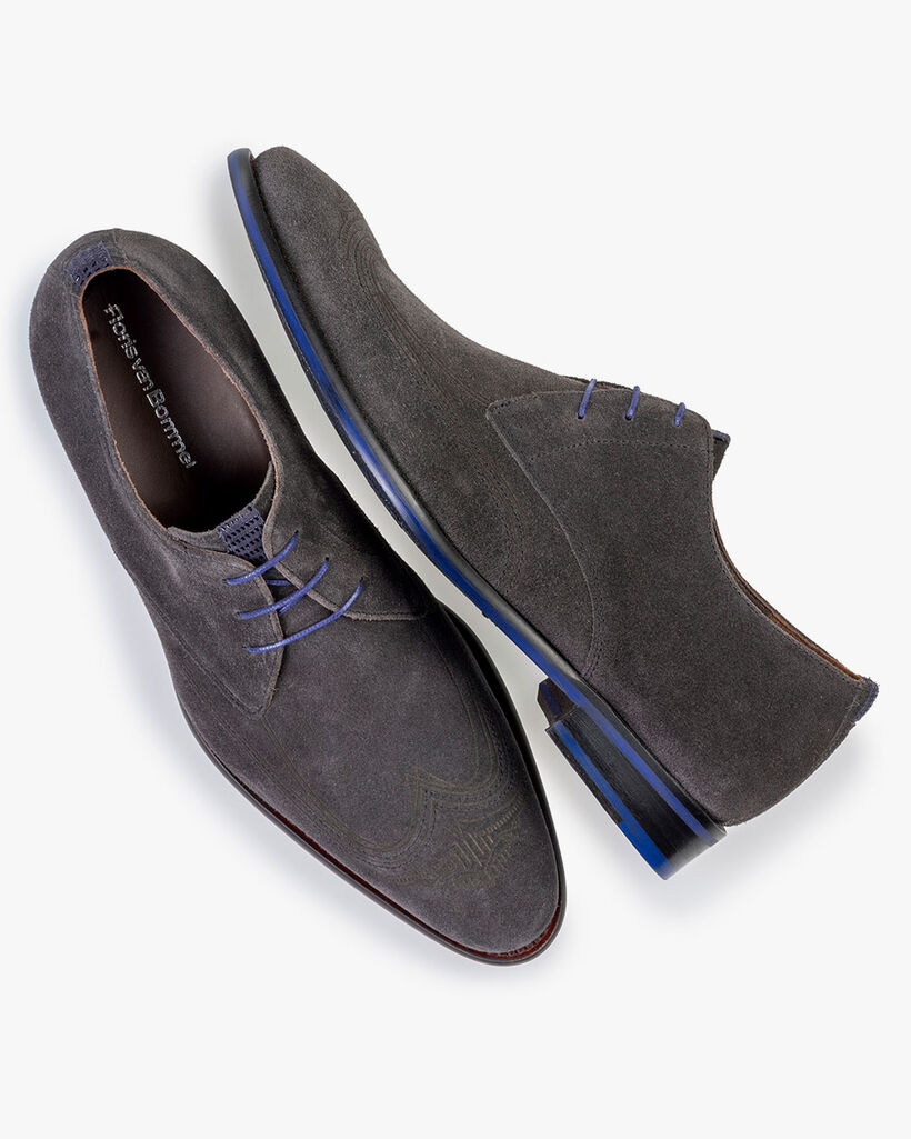 Lace shoe suede dark grey
