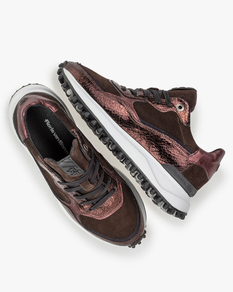 Noppi leer donkerbruin