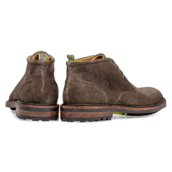 Lace boot suede leather dark taupe