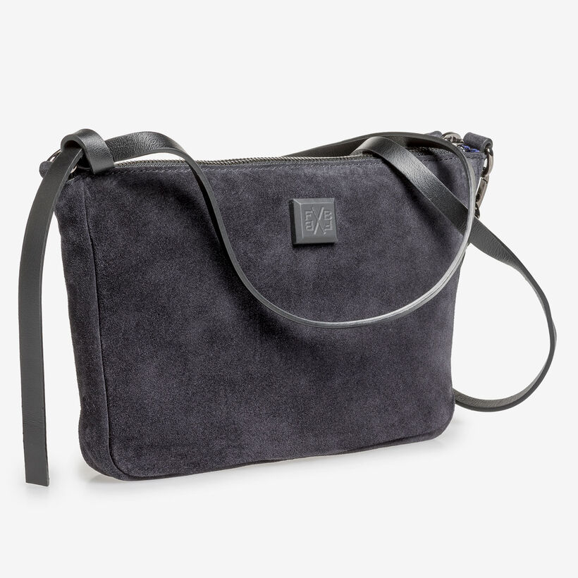 Black suede leather bag