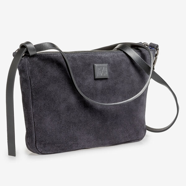 Black suede leather bag