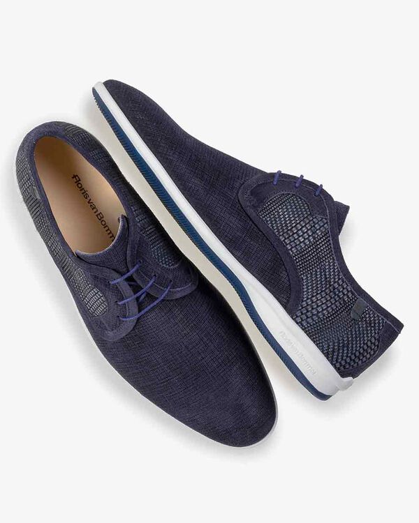 Veterschoen su&egrave;de blauw