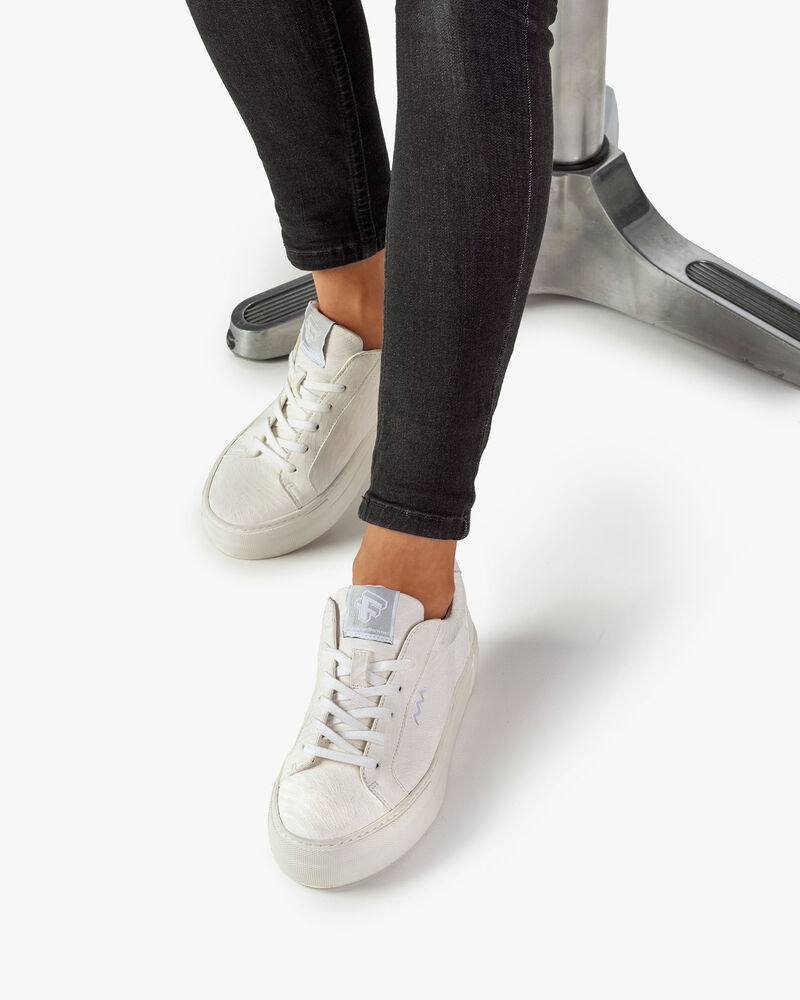 Sneaker geprint leer wit
