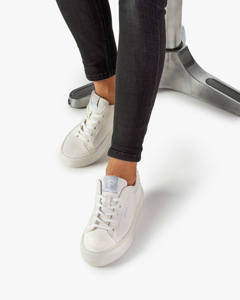 Sneaker geprint leer wit