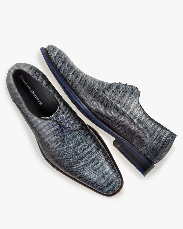 Veterschoen met print grijs