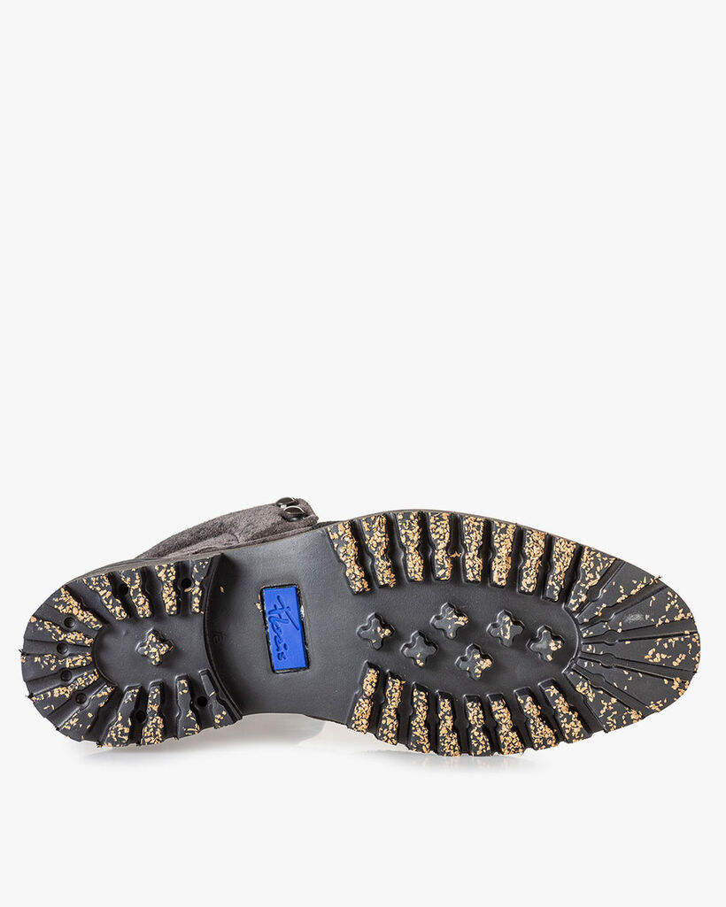 Veterboot grijs su&egrave;de