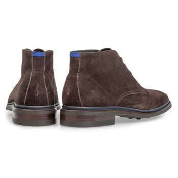 Lace boot suede leather brown