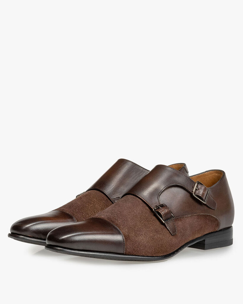 Double monk strap dark brown