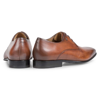 Kalfsleren veterschoen cognac