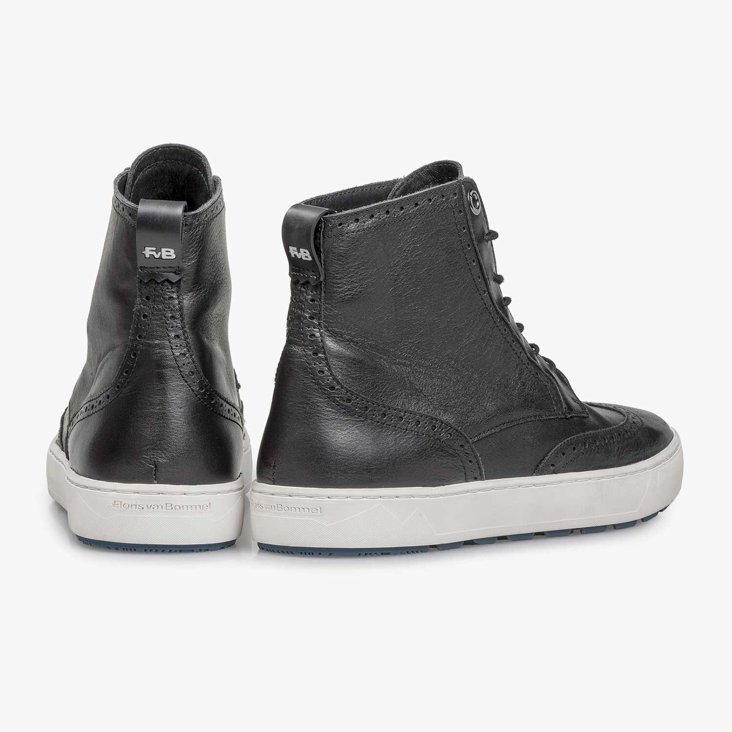 Zwarte nappaleren dames sneaker 85286 03 Floris van Bommel Women
