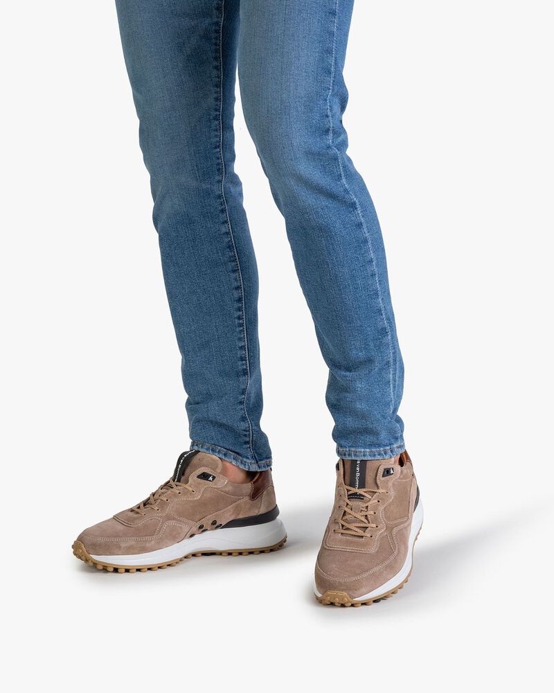 Beige suede leather sneaker