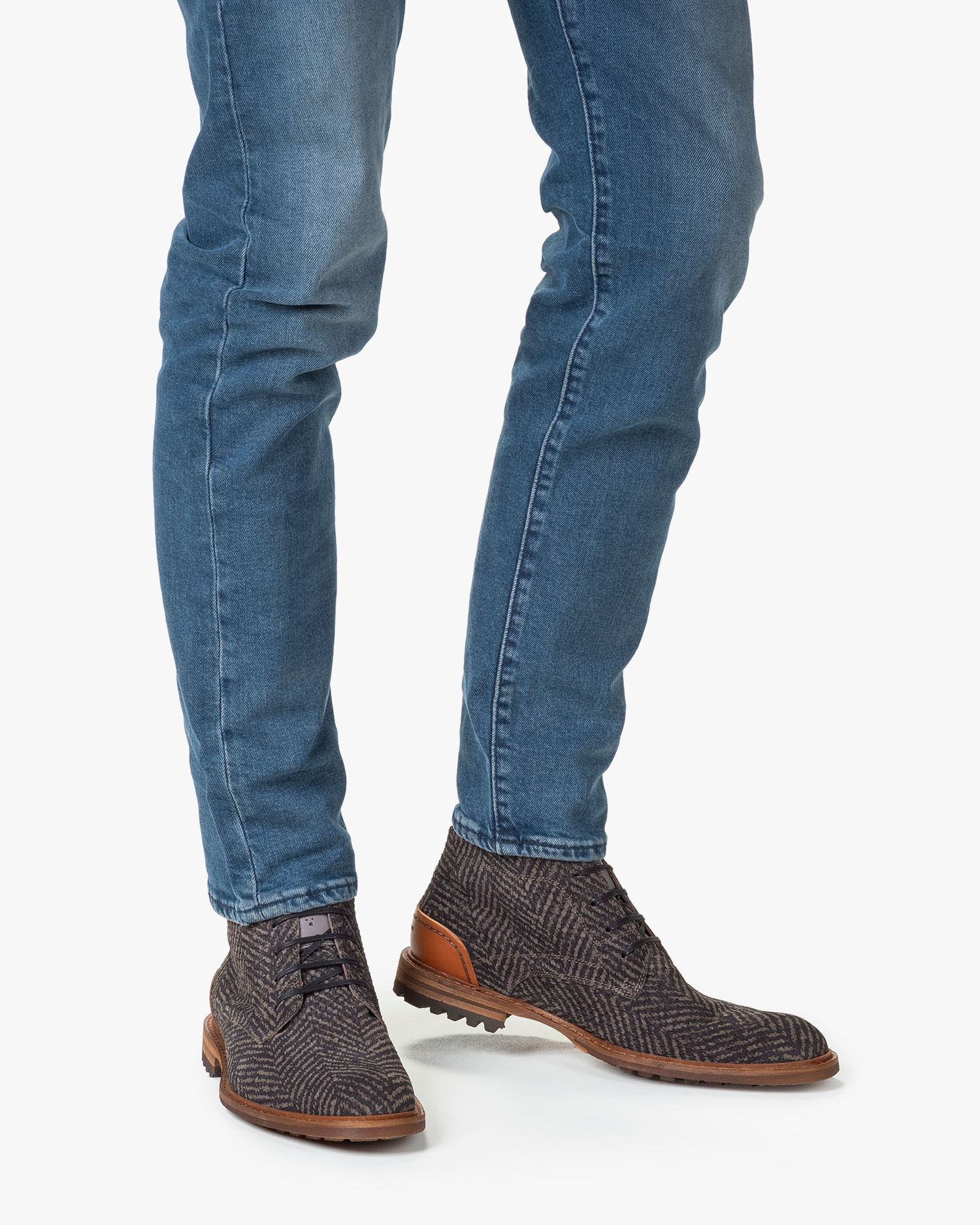 Lace boot suede dark grey 10907 17 Floris van Bommel Official