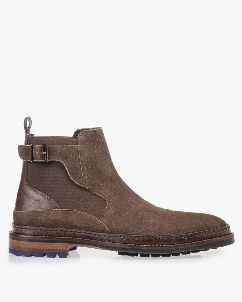 Chelsea boot su&egrave;de donker taupe