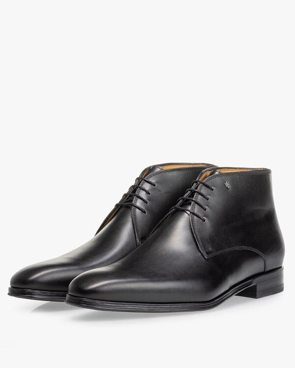 Veterboot kalfsleer zwart