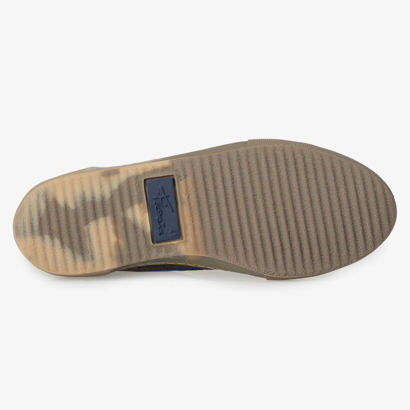 Floris van Bommel bruine leren snakeprint heren sneaker