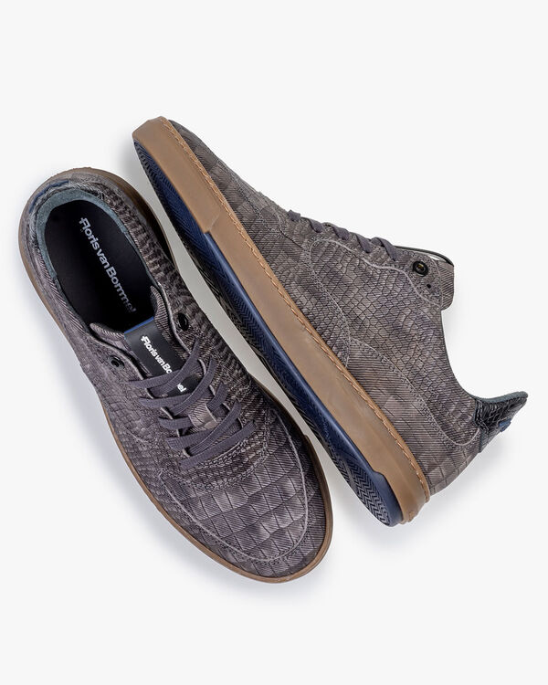 Sneaker reptielenprint taupe