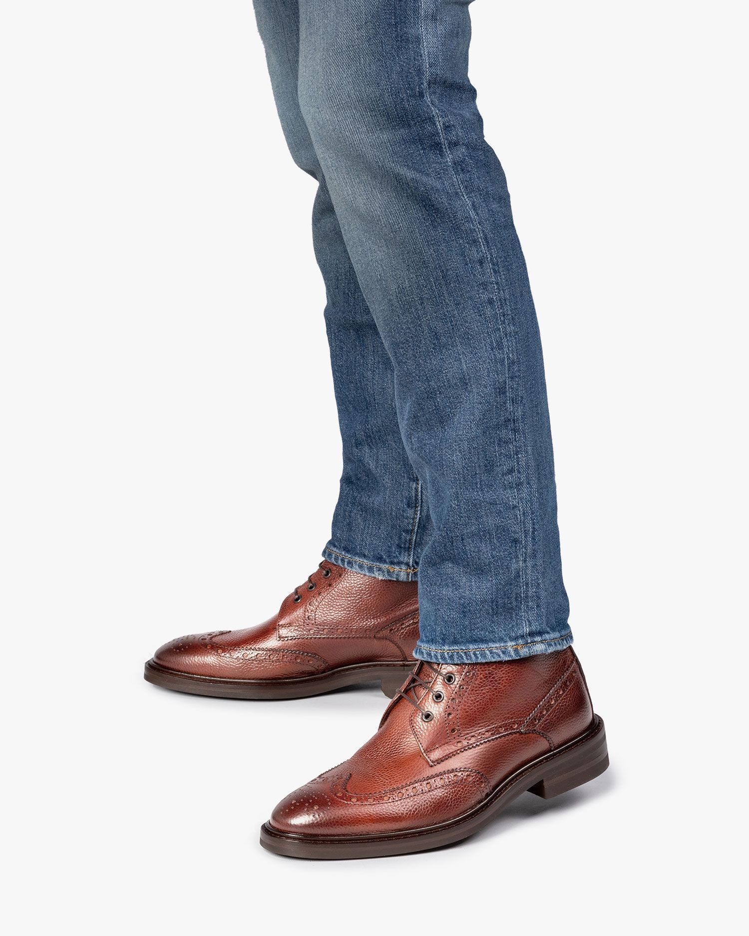 Leren veterboot cognac SBM-80001-24-01 | Van Bommel Official®