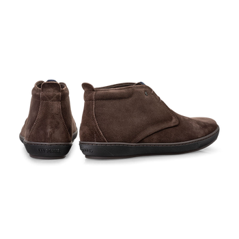 Lace boot suede dark brown