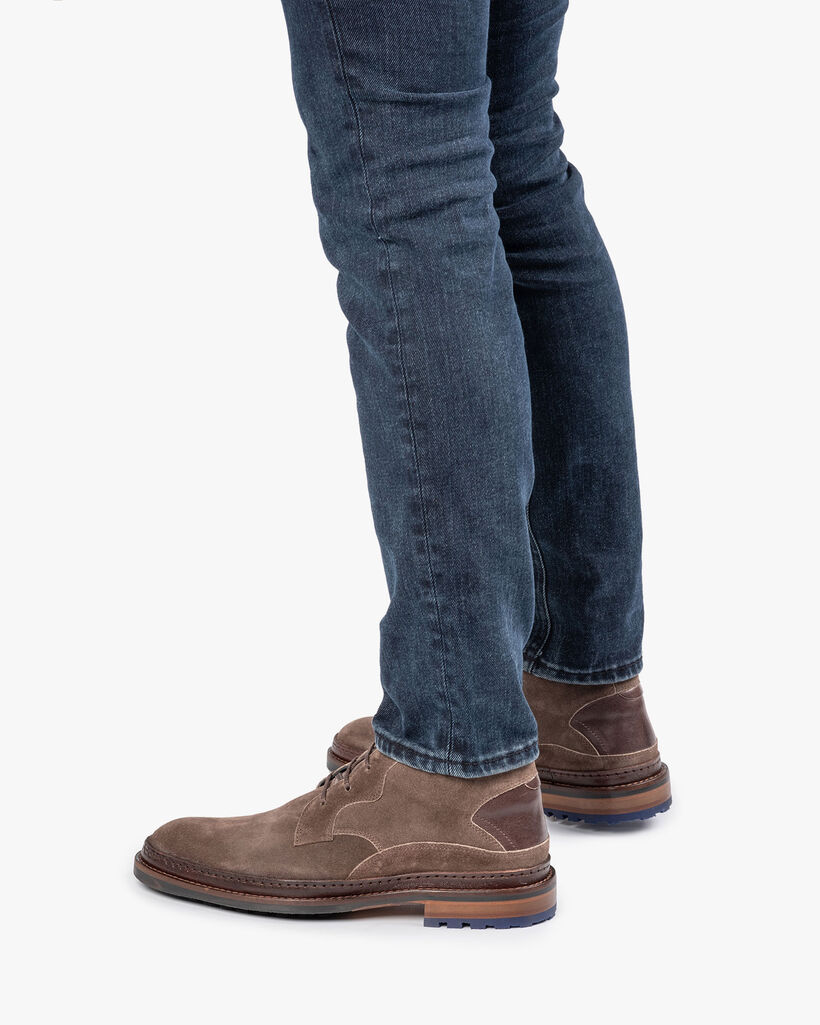 Veterboot su&egrave;de donker taupe