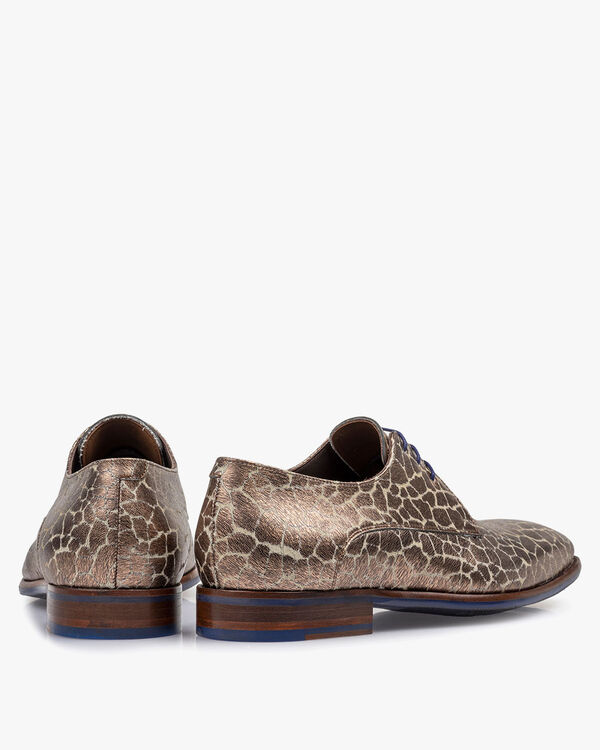 Veterschoen metallic print brons