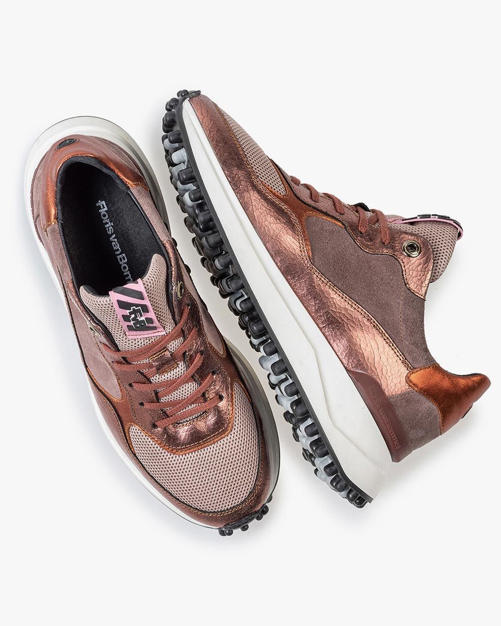 Leren sneaker koper SFW-10045-27-02 | Floris van Bommel Women®