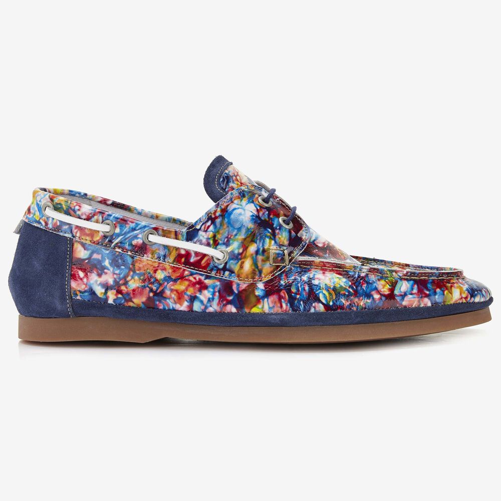 Floris van Bommel printed lakleren heren bootschoen