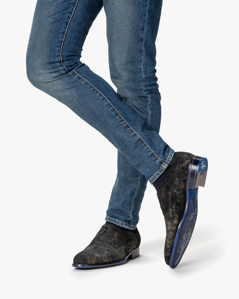 Veterschoen su&egrave;de donkergroen