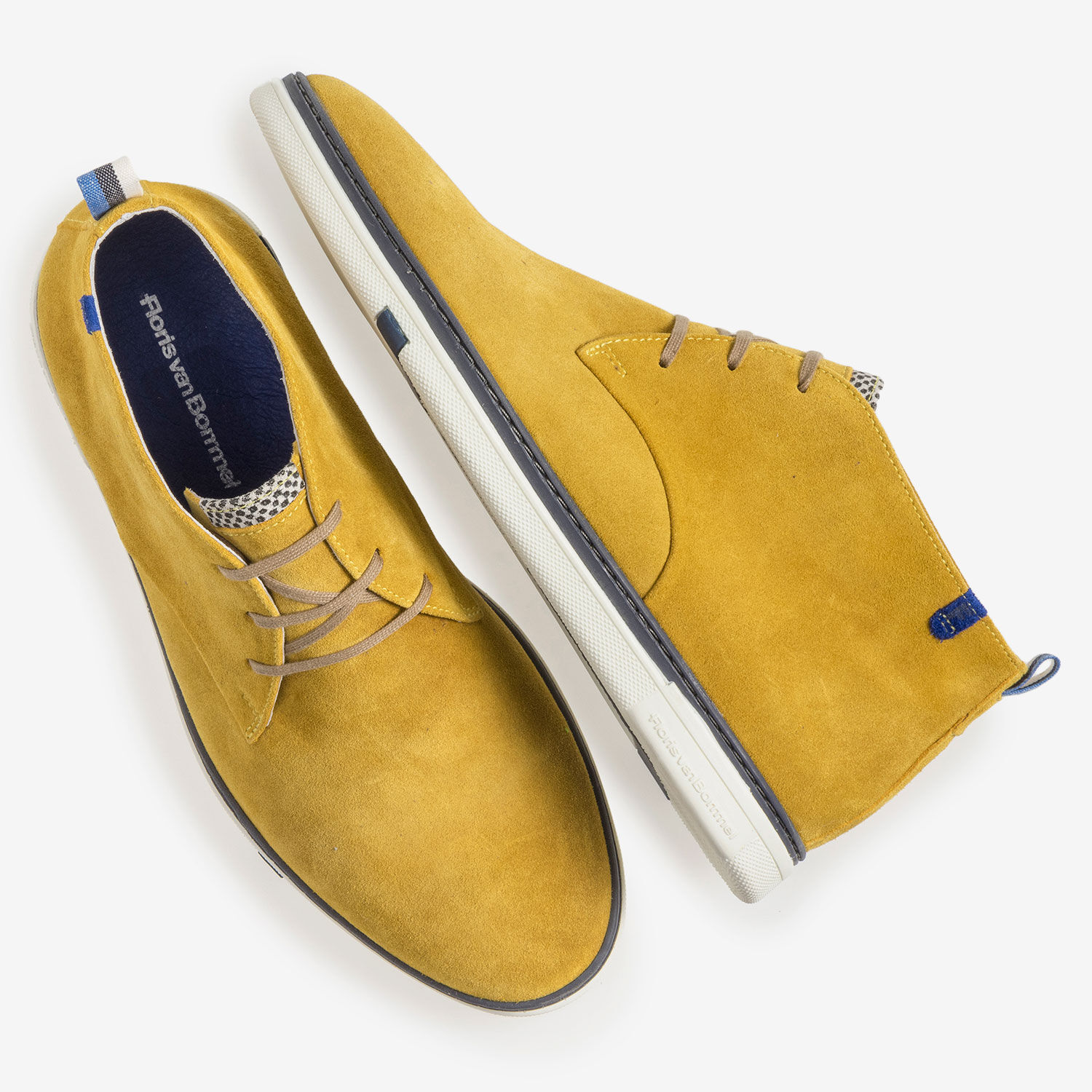 Gele suede veterboot SFM 50024 70 02 Floris van Bommel