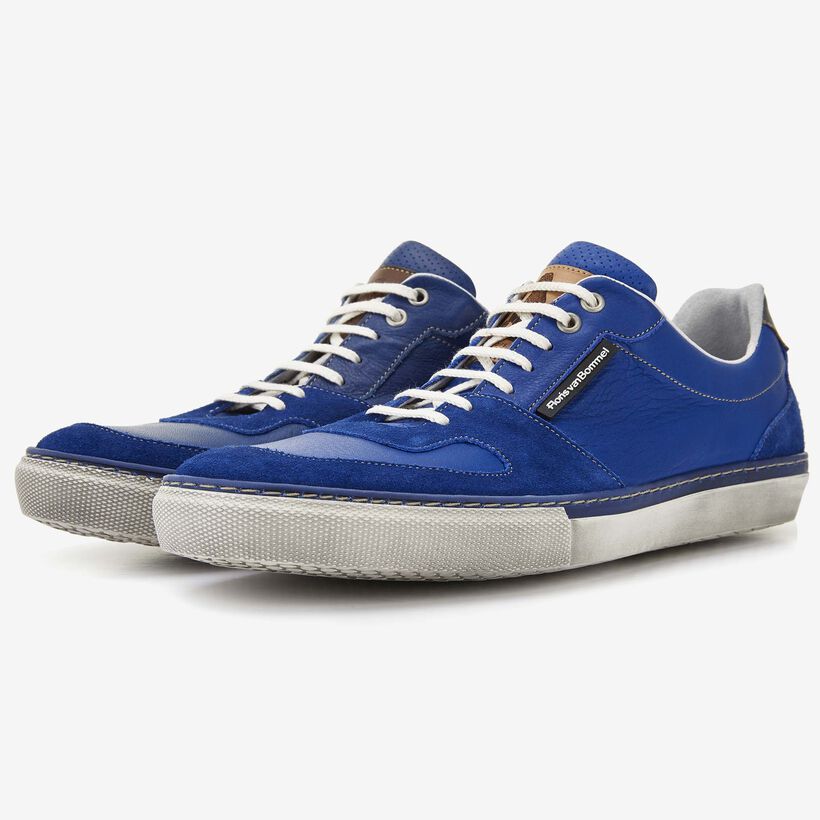 Floris van Bommel cobalt blue leather men's sneaker