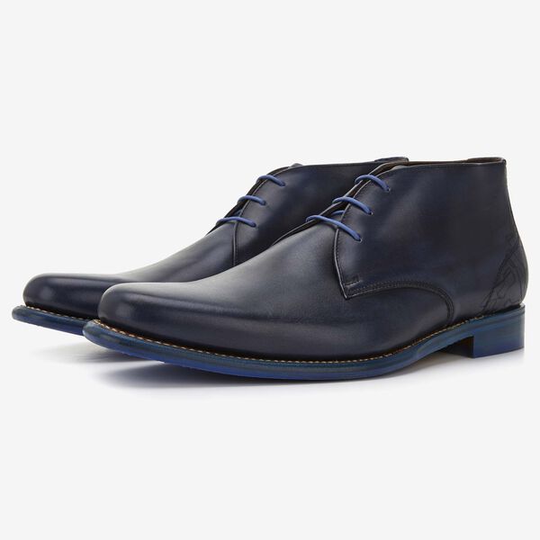 Floris van Bommel donkerblauwe leren heren veterboot
