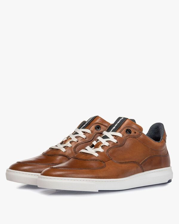 Sneaker cognac kalfsleer
