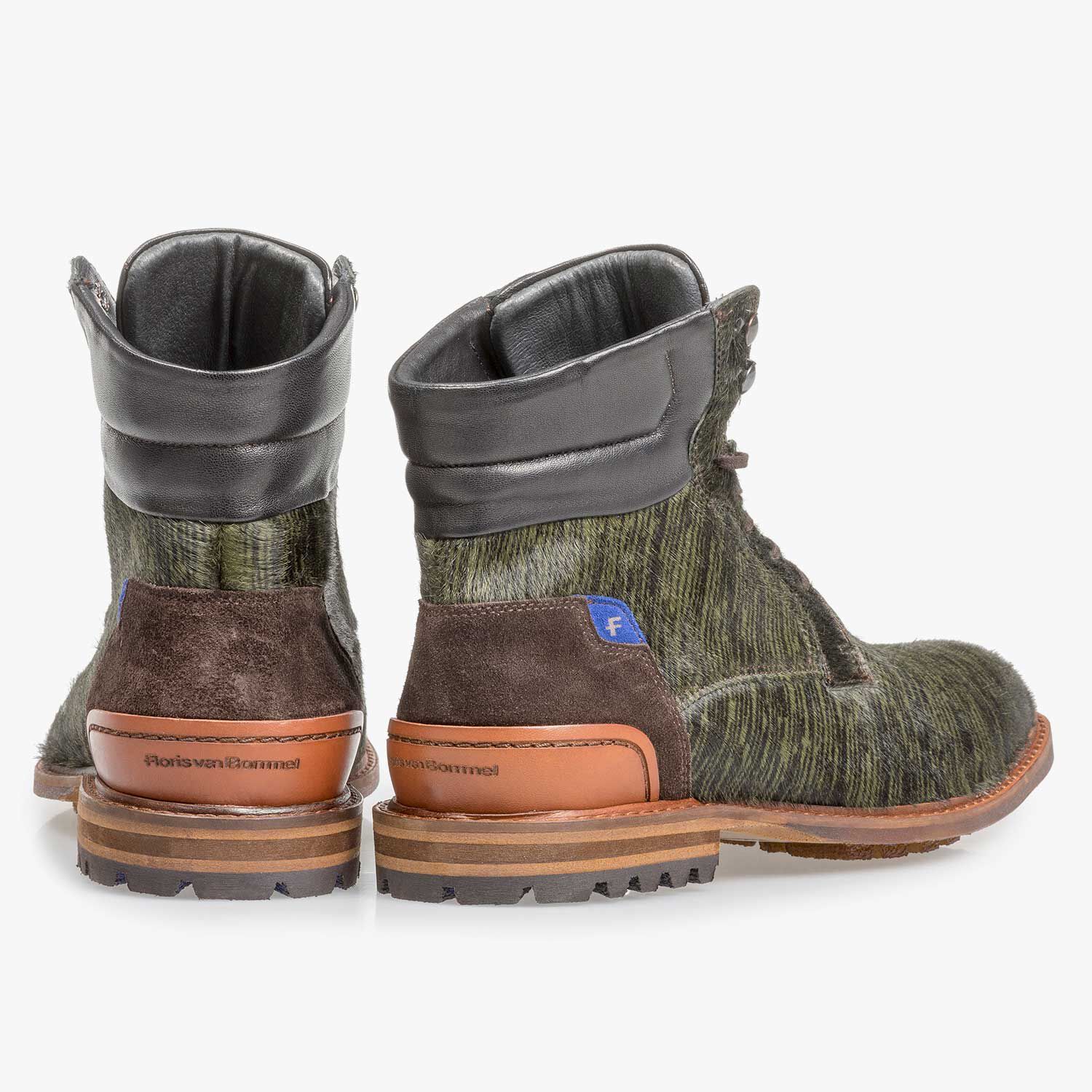 Green Premium pony hair lace boot 10641 00 Floris van Bommel