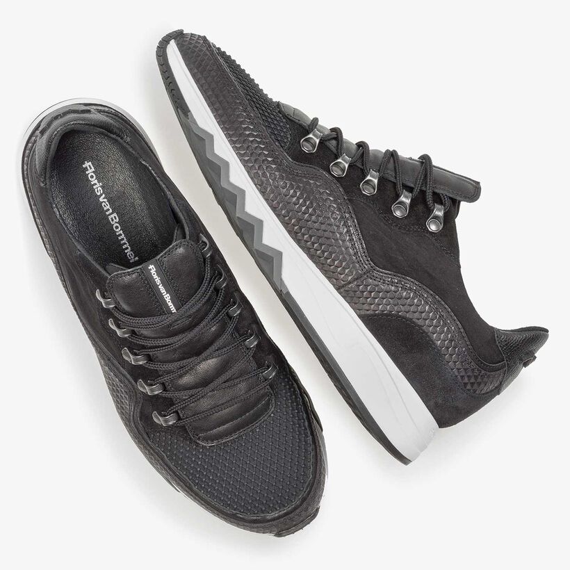 Dark grey nubuck leather lace shoe