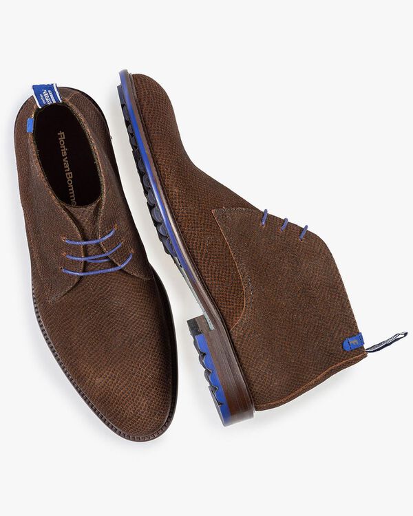 Boot met print cognac