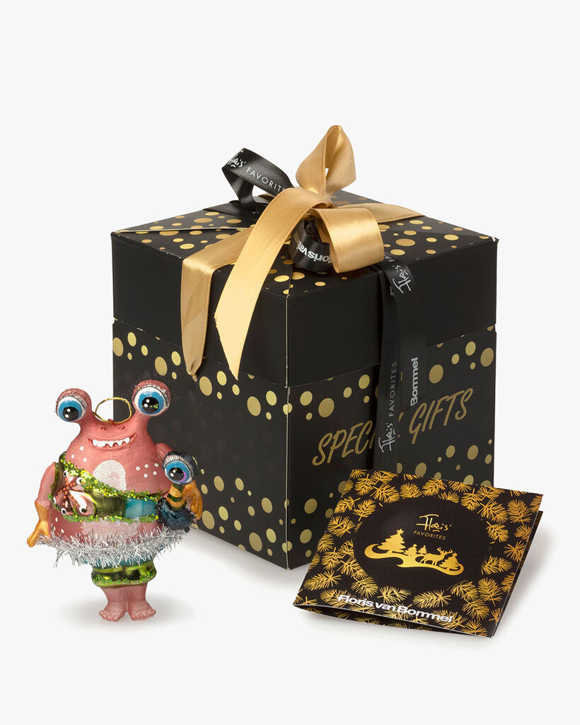 Giftbox Christmas bauble 'Eye Monster'