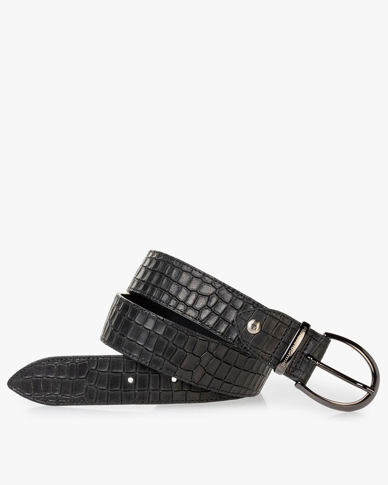 Belt reptile print black