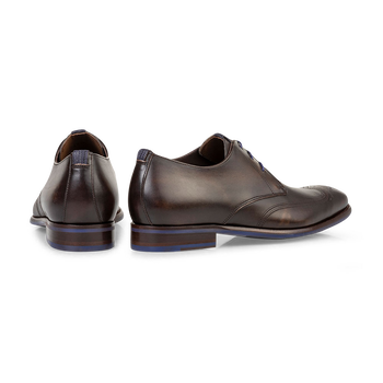 Lace shoe calf leather dark brown