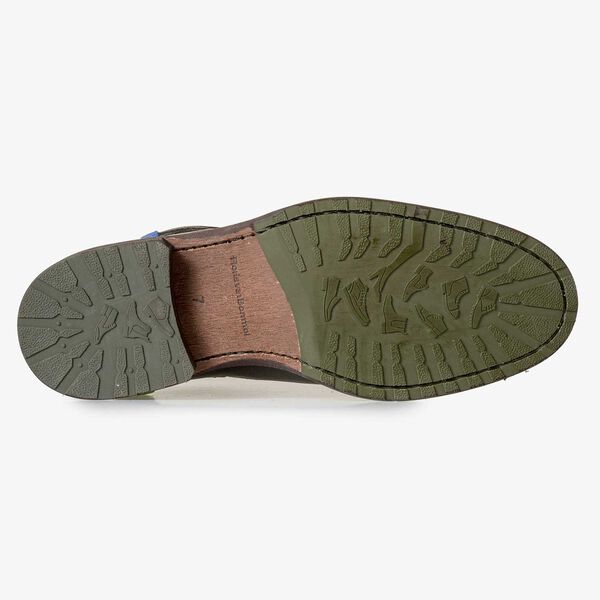 Wol gevoerde veterboot van zwart kalfsleer