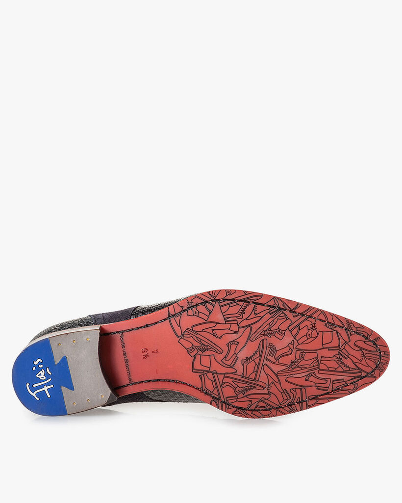 Veterschoen grijs metallic