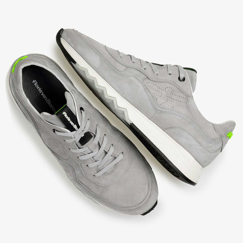 Light grey nubuck leather sneaker