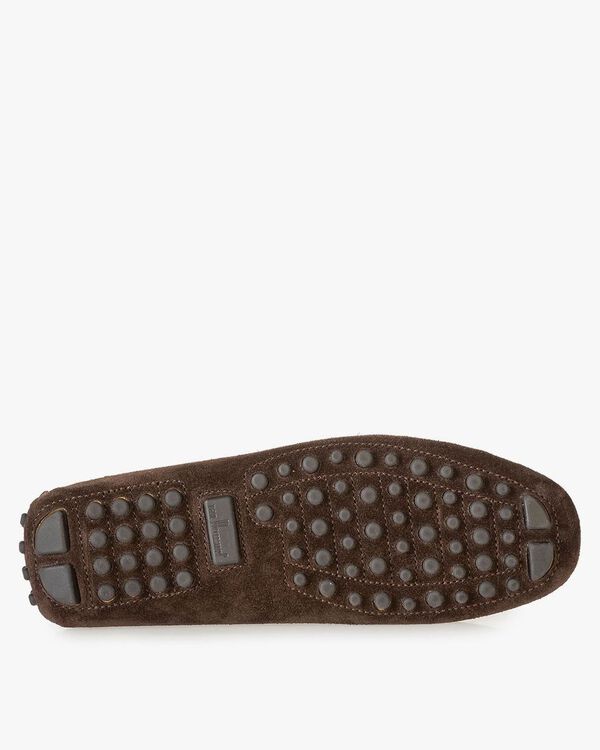 Donkerbruine su&egrave;de mocassin