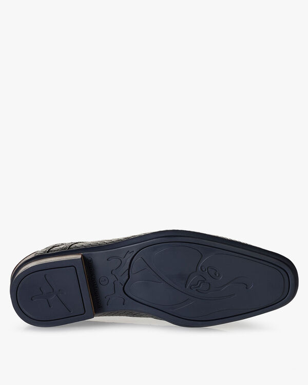 Veterboot metallic blauw