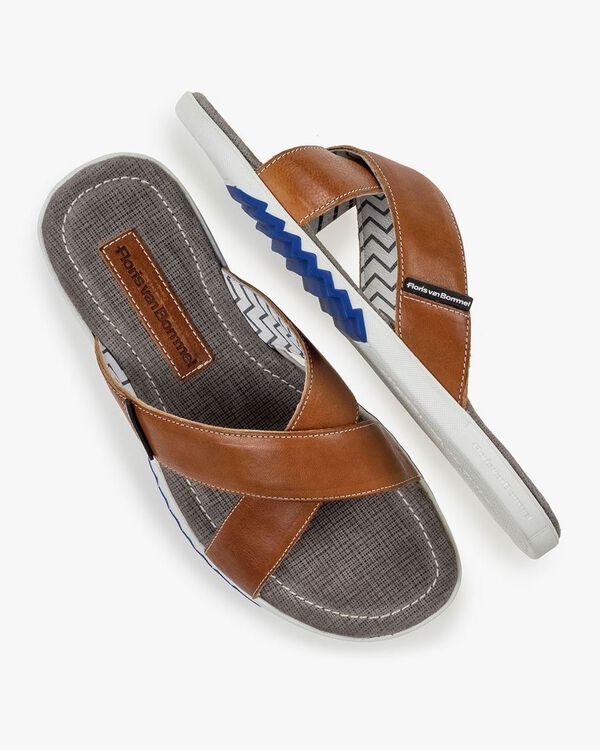 Slipper calf leather cognac