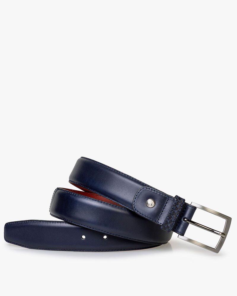 Riem kalfsleer blauw